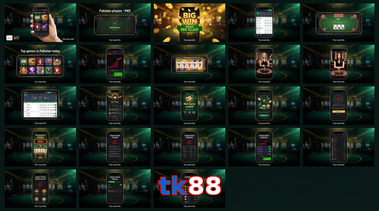 Main screen of Tk88 bet page for PK players