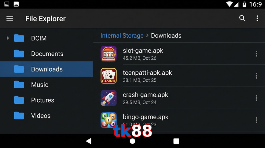 Main screen of Tk88 gameapk page for PK players